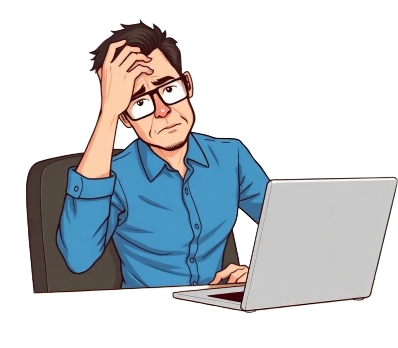 Business owner frustrated with a website that gets no leads